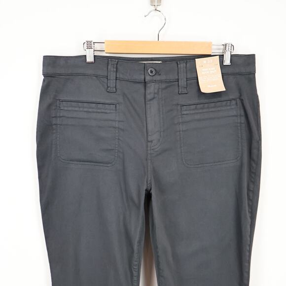 NWT Madewell Kick Out Crop Pants In Garment-Dyed Dark Pavement Charcoal Size 33 - Picture 3 of 8